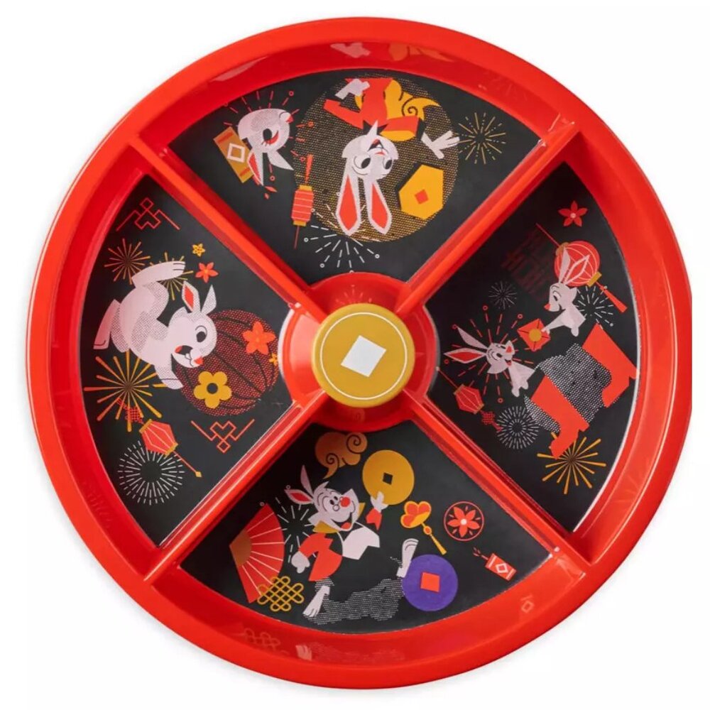 Disney Lunar New Year Lazy Susan Sectional Serving Dish Rotating Spinning Tray